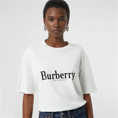 burberry embroidered archive logo cotton t-shirt|Burberry Archive Logo Cotton T.